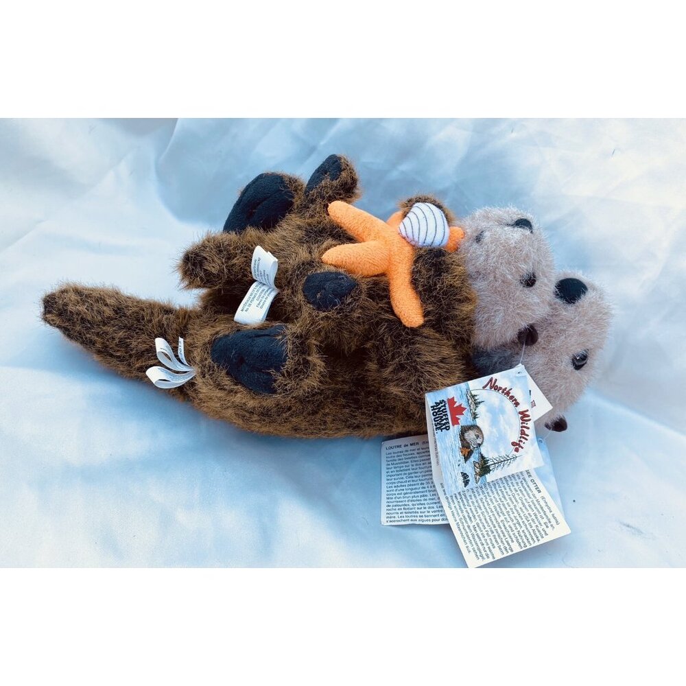 Animal House Sea Otters Plush “Kayak” W/Orange Starfish and “Salty” W/ Shell NWT